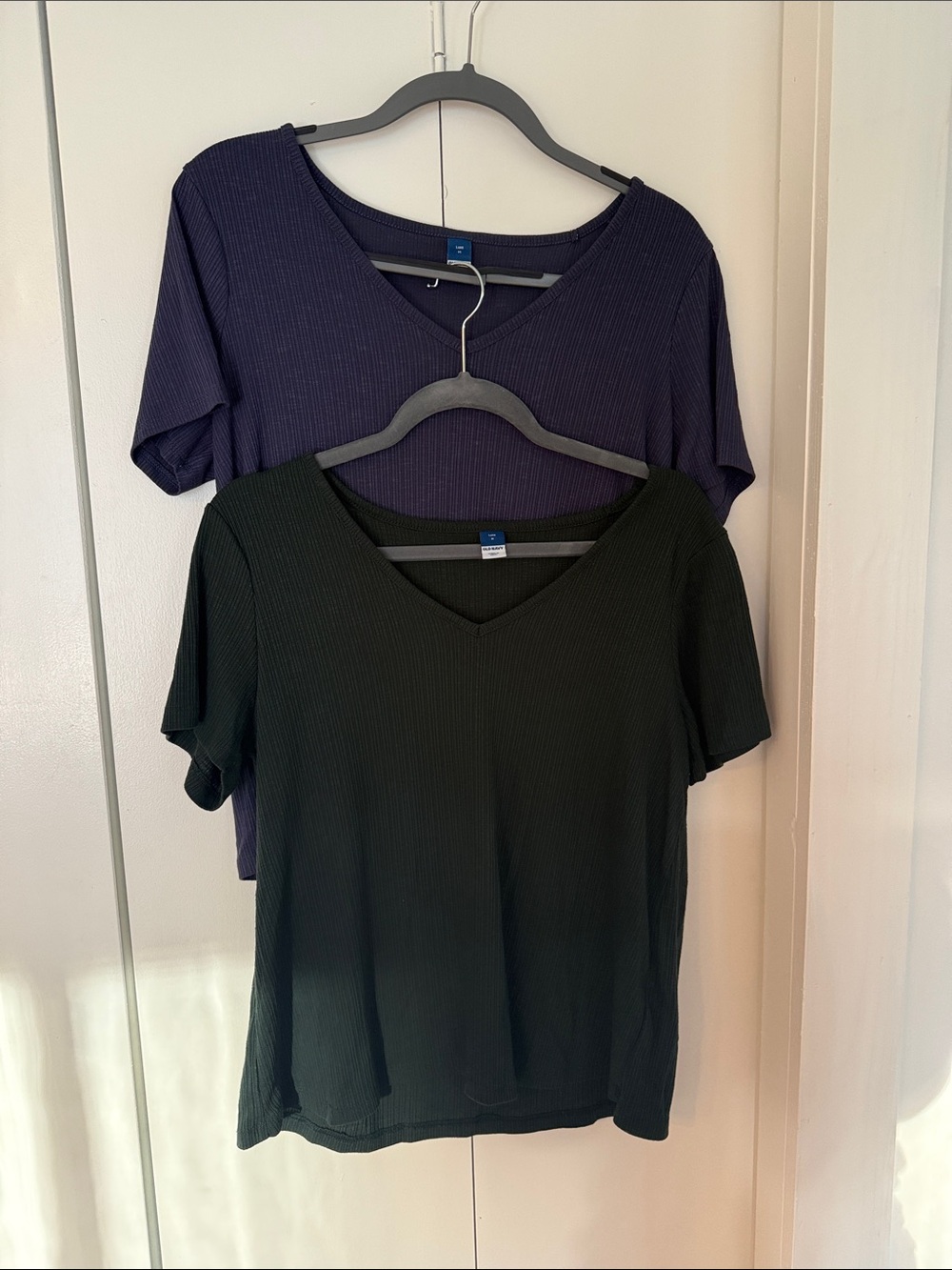 Old navy luxe t-shirts (two, one blue and one green)